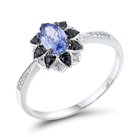 14KWB Ring Blue Sapphire,Ceylon Sapphire,Diamond (R304841CSS14KWB) - US 7
