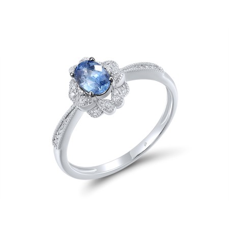 14KWB Ring Ceylon Sapphire,Diamond (R304843CLS14KWB) - US 8