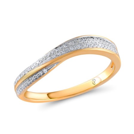 Sterling Silver w/ Ionic Rose Plating Ring White Cubic Zirconia (R304876WCZSQ925)