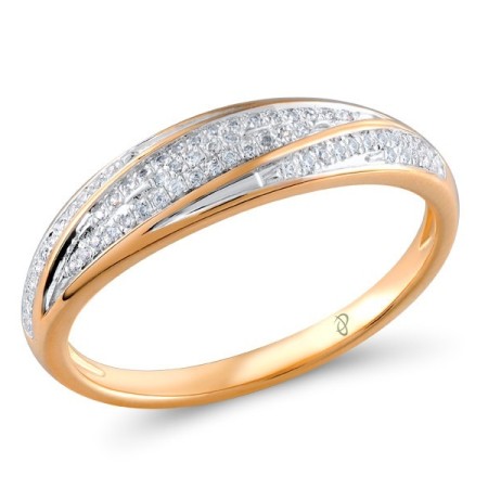 Sterling Silver w/ Ionic Rose Plating Ring White Cubic Zirconia (R304877WCZSQ925)