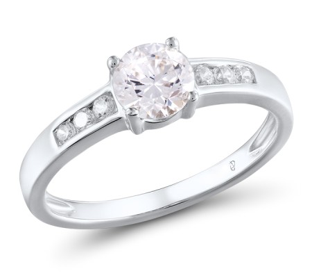 Sterling Silver Ring White Cubic Zirconia (R304924WCZSL925) - US 5.5