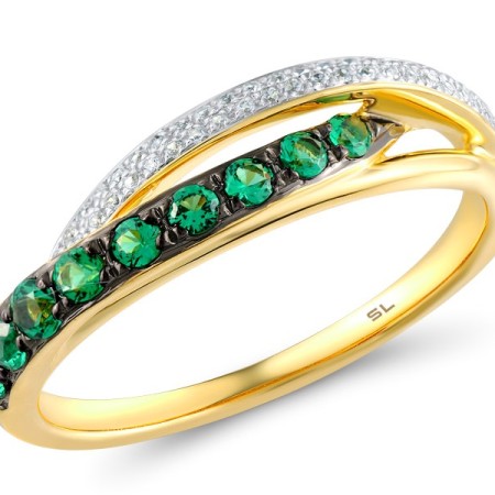 14KYWB Ring Diamond,Emerald (R304964EMR14KYWB)