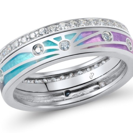 Sterling Silver Enamel Ring(R305004ENASL925-6.75)