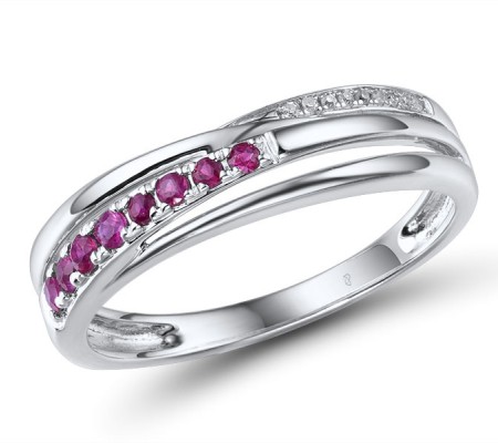 14KW Ring Diamond,Ruby (R305022ARUY14KW) - US 6