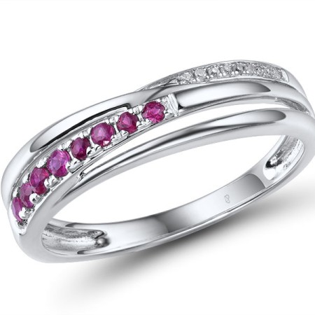 14KW Ring Diamond,Ruby (R305022ARUY14KW) - US 6
