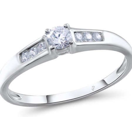 Sterling Silver Ring White Cubic Zirconia (R305136WCZSL925) - US 5.5