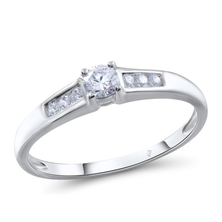 Sterling Silver Ring White Cubic Zirconia (R305136WCZSL925) - US 5.5