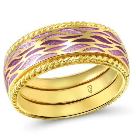 Sterling Silver w/ Yellow Plating Ring Enamel (R305193ENA1SY925)