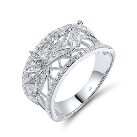 Sterling Silver Ring White Cubic Zirconia (R305331WCZSL925) - US 6