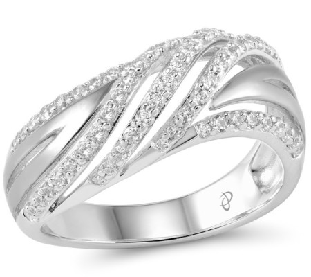 Sterling Silver Ring White Cubic Zirconia (R305507WCZSL925) - US 6