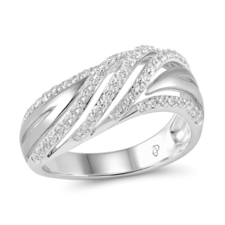 Sterling Silver Ring White Cubic Zirconia (R305507WCZSL925) - US 6