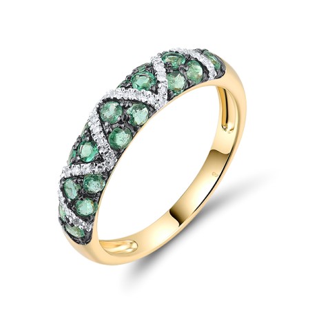 14KYWB Ring Diamond,Emerald (R305598EMR14KYWB)