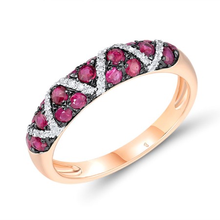 14KRWB Ring Diamond,Ruby (R305598RUY14KRWB)