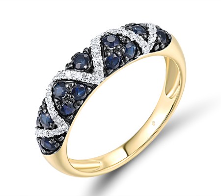 14KYWB  Blue Sapphire Ring(R305598SAP14KYWB)