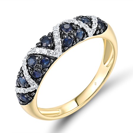 14KYWB  Blue Sapphire Ring(R305598SAP14KYWB)