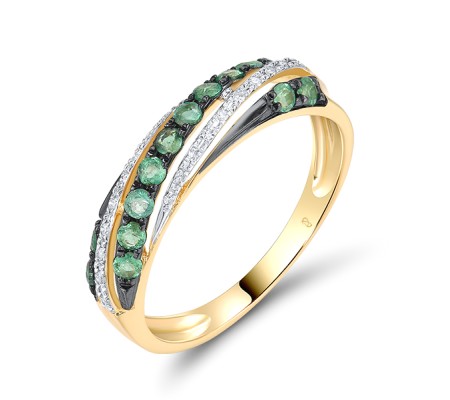14KYWB Ring Diamond,Emerald (R305599EMR14KYWB)