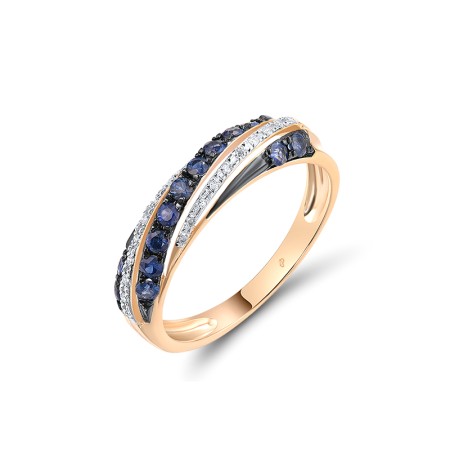 14KRWB Ring Blue Sapphire,Diamond (R305599SAP14KRWB) - US 7