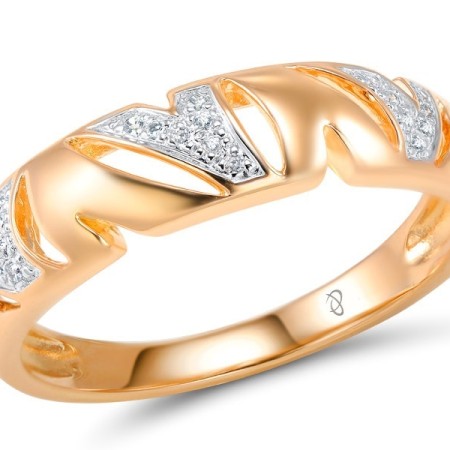 Sterling Silver w/ Ionic Rose Plating Ring White Cubic Zirconia (R305602WCZSQ925)