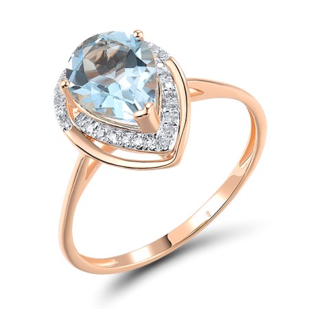 14KRW Ring Blue Topaz (Sky Blue),Diamond (R305605BKT14KRW)