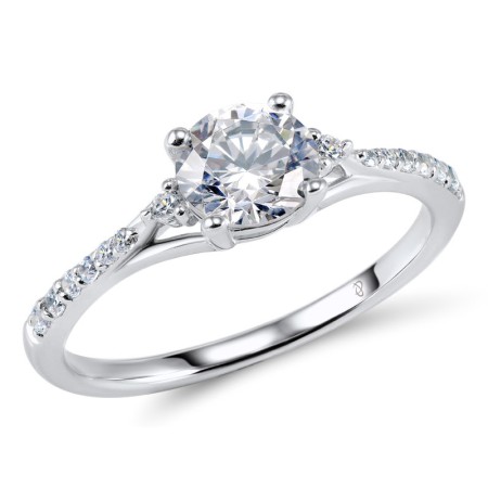 Sterling Silver Ring White Cubic Zirconia (R305654WCZSL925) - US 6