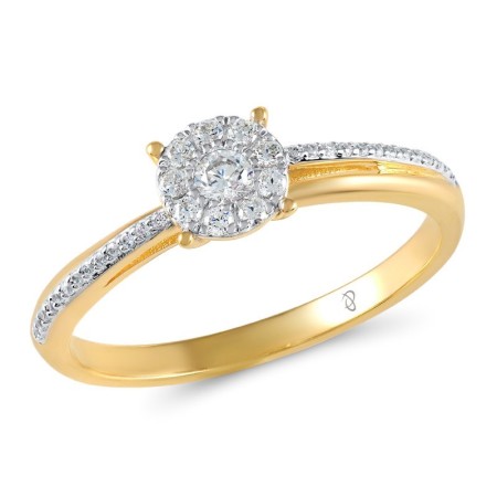 Sterling Silver w/ IONIC YELLOW PLATING Ring White Cubic Zirconia (R305709WCZSP925)