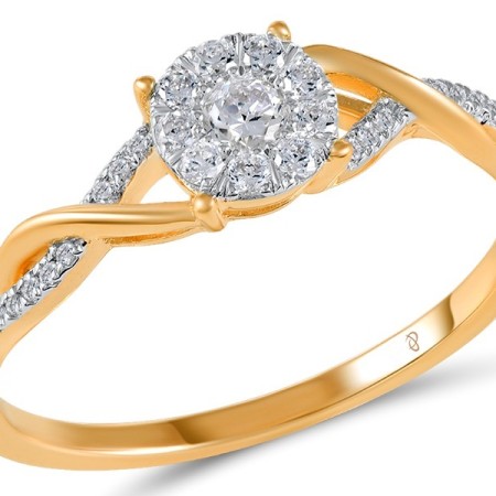 Sterling Silver w/ Ionic Rose Plating Ring White Cubic Zirconia (R305710WCZSQ925)