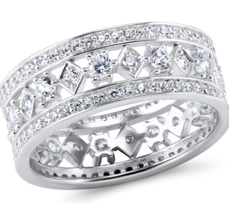 Sterling Silver Ring White Cubic Zirconia (R305743WCZSL925) - US 5.5