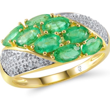 18KYW Ring Diamond,Emerald (R305900EMR18KYW)