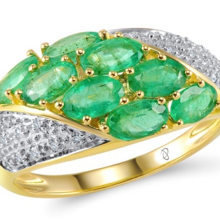 18KYW Ring Diamond,Emerald (R305900EMR18KYW)