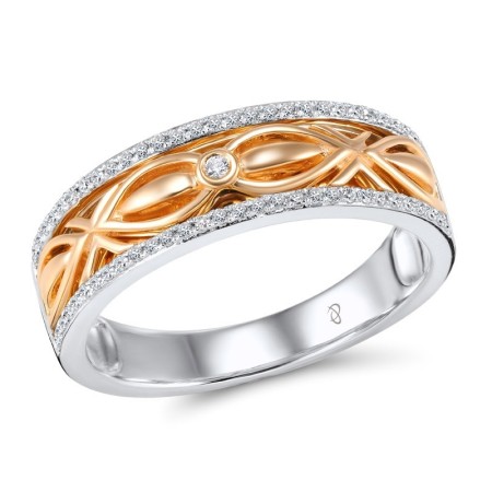 Sterling Silver w/ Ionic Rose Plating Ring White Cubic Zirconia (R306020WCZSQ925)