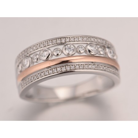 Sterling Silver w/ IONIC ROSE PLATING Ring White CZ (R306039WCZSQ925)