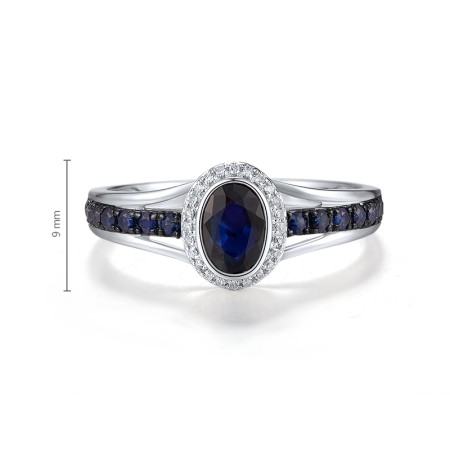 14KWB Ring Diamond,Blue Sapphire (R306069SAP14KWB)