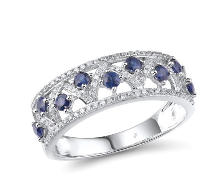 14KW Ring Blue Sapphire,Diamond (R306073ASAP14KW) - US 5.5