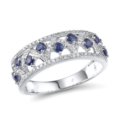 14KW Ring Blue Sapphire,Diamond (R306073ASAP14KW) - US 5.5