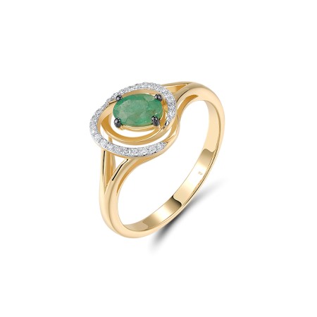 14KYWB Ring Diamond,Emerald (R306178EMR14KYWB)