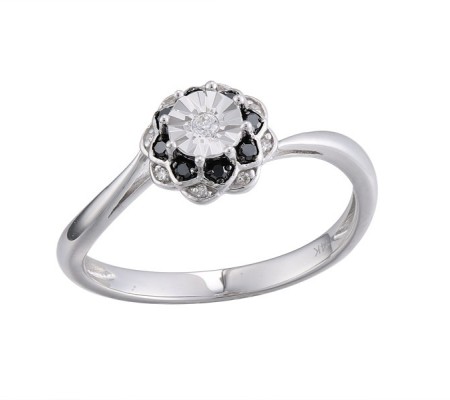 14KWB Ring Black Diamond,Diamond (R306216WBD14KWB) - US 6.5