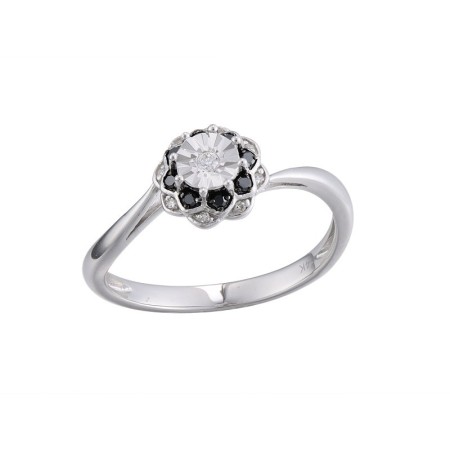 14KWB Ring Black Diamond,Diamond (R306216WBD14KWB) - US 6.5