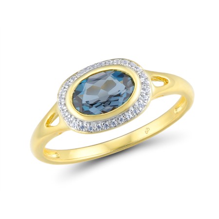 14KYW Ring Diamond,London Blue Topaz (R306229LDB14KYW)