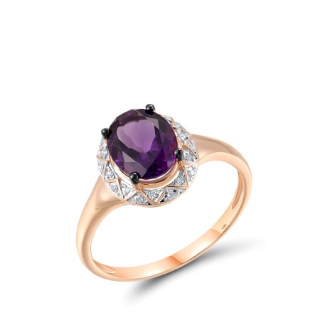 14KRWB Ring Amethyst,Diamond (R306233AME14KRWB) - US 9.5