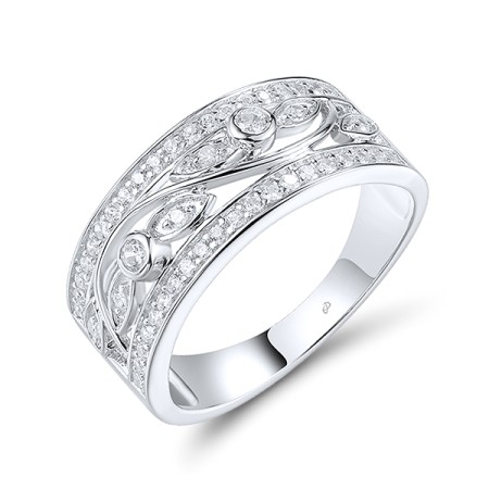 Sterling Silver Ring White Cubic Zirconia (R306268WCZSL925) - US 6