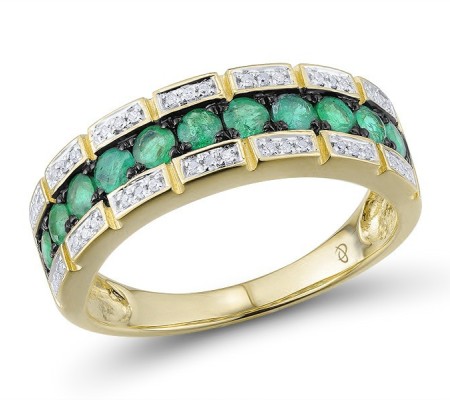 14KYWB Ring Diamond,Emerald (R306380EMR14KYWB) - US 6