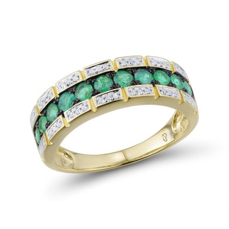 14KYWB Ring Diamond,Emerald (R306380EMR14KYWB) - US 6