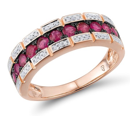 14KRWB Ring Diamond,Ruby (R306380RUY14KRWB) - US 6
