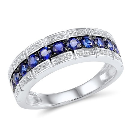 14KWB Ring Blue Sapphire,Diamond (R306380SAP14KWB) - US 6