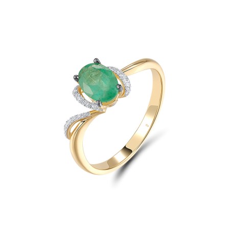 14KYWB Ring Diamond,Emerald (R306400EMR14KYWB)