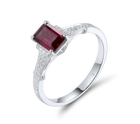 14KW  Rhodolite Garnet Ring (R306401RHG14KW)