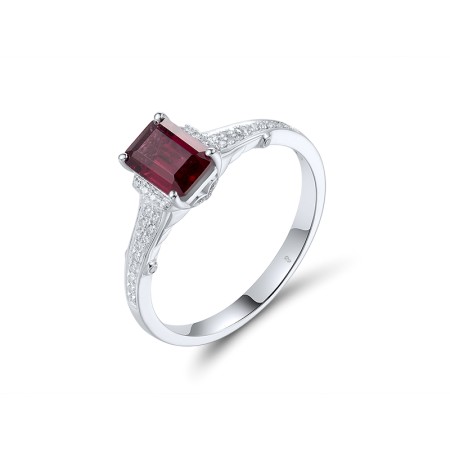 14KW  Rhodolite Garnet Ring (R306401RHG14KW)