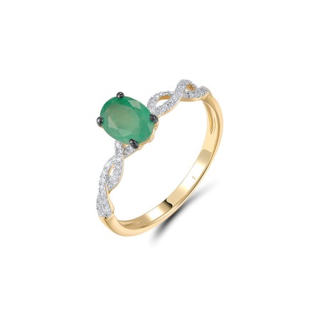 14KYWB Ring Diamond,Emerald (R306404EMR14KYWB)