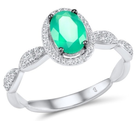 14KWB Ring Diamond,Emerald (R306407EMR14KWB) - US 7