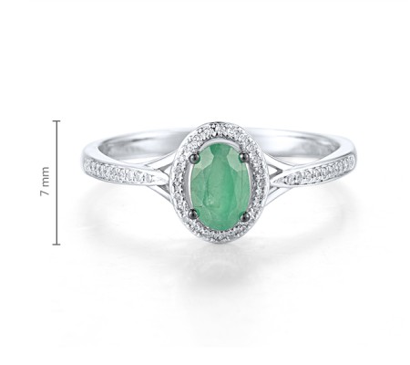 14KWB Ring Diamond,Emerald (R306445EMR14KWB) - US 6